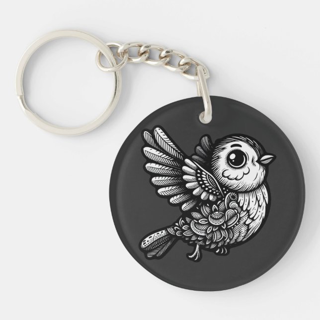Melodic Songbird Serenity Keychain (Front)