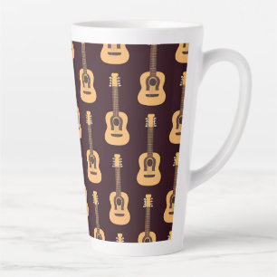Melodic Strings: Little Guitar Pattern Latte Mug