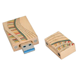 Melodic Waves Wood Flash Drive