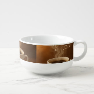 "Melodies in Steam: Musical Coffee Cup Art Mug"