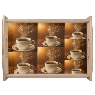 "Melodies in Steam: Musical Coffee Cup Art Mug" Serving Tray