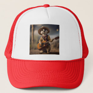 Melodies of the Savanna: Meerkat Guitar Serenade, Trucker Hat