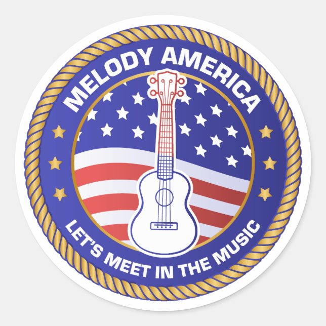 Melody America sticker large (Front)