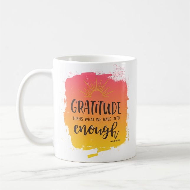Melody Beattie gratitude quote coffee mug (Left)