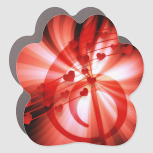 Melody Hearts Car Magnet