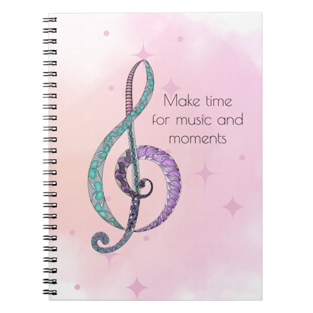 Melody in Line & Color treble clef notebook (Front)