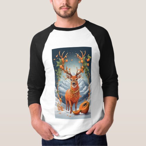 Melody in Nature Papaya and Deer Harmony T_shirt 