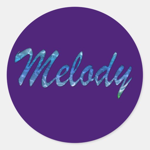 Melody Name Branded Gift Item Classic Round Sticker | Zazzle