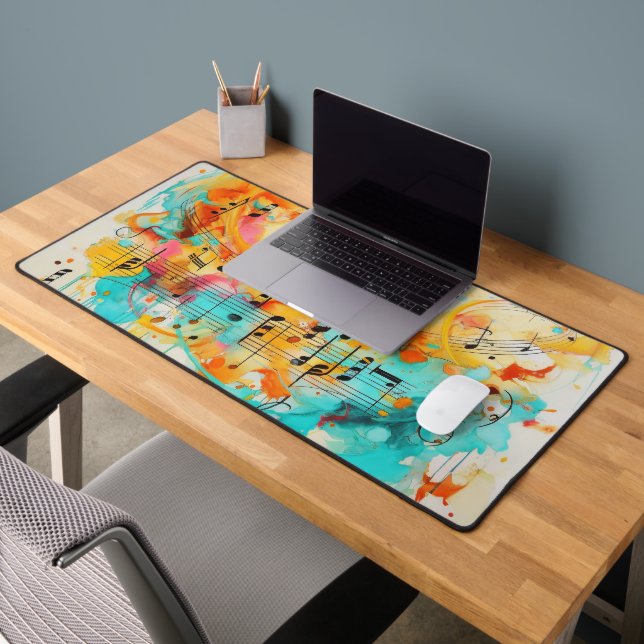 Melody of colors and music notes desk mat (Office 2)