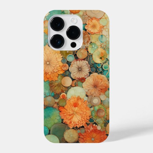 Melody of Florals _ Harmony in Aqua and Ivory 1 iPhone 14 Pro Case