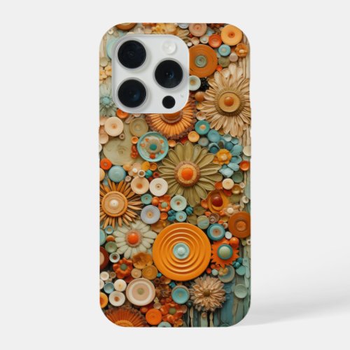 Melody of Florals _ Harmony in Aqua and Ivory 3 iPhone 15 Pro Case