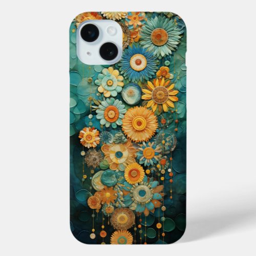 Melody of Florals _ Harmony in Jade 1 iPhone 15 Plus Case
