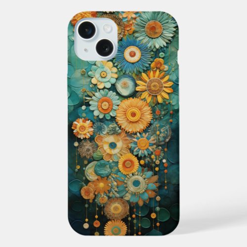 Melody of Florals _ Harmony in Jade 1 iPhone 15 Plus Case