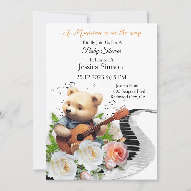 Melody Of Love From Bear Invitation (Front)