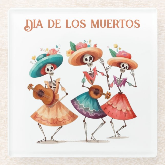 Melody of the Dancing Dead, custom Glass Coaster (Front)