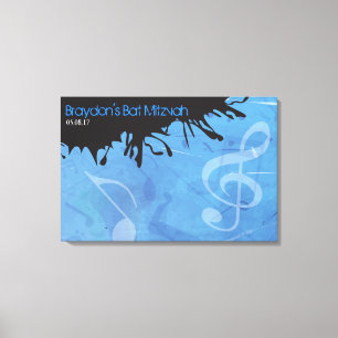 MELODY of the TORAH Bar Bar Mitzvah Sign-In Board Canvas Print