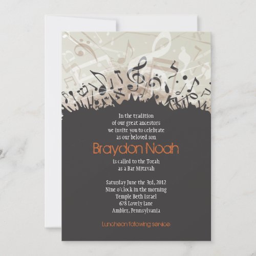 MELODY of the TORAH Bar Bat Mitzvah Invitation