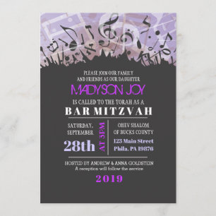 MELODY of the TORAH Bar Bat Mitzvah Invitation