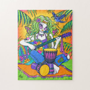 "Melody" Rainbow Guitar Hippie Fairy Puzzle