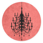 Melon and Black Chandelier Wedding Seal