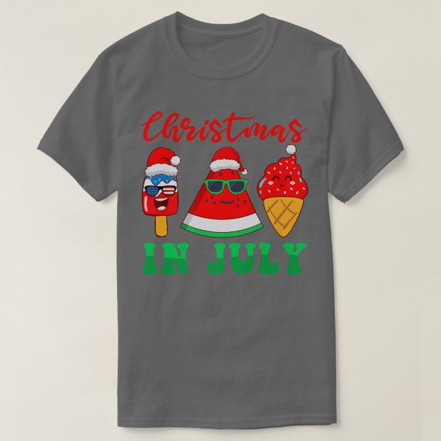 Melon and Ice Cream  Christmas in July Premium  T-Shirt (Design Front)