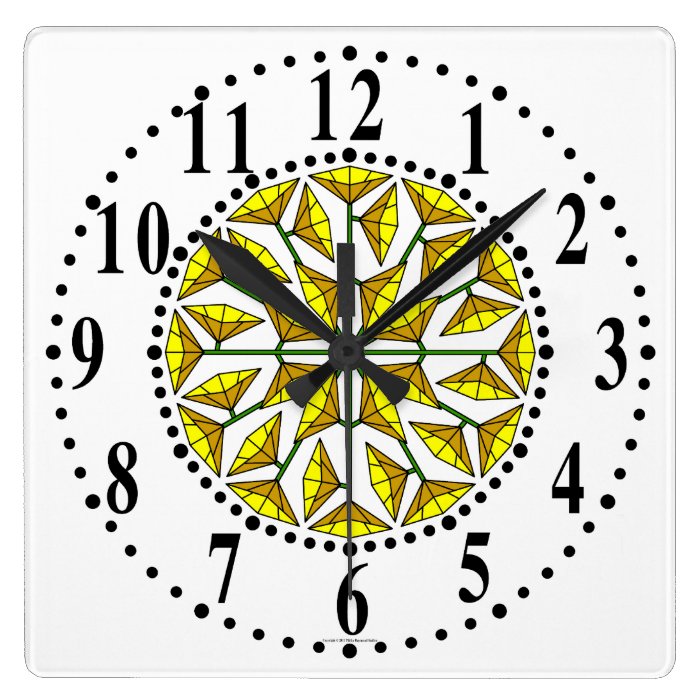 Melon And Yellow Floral 246 Wall Clock
