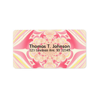 Melon and Yellow Fractal Art Label