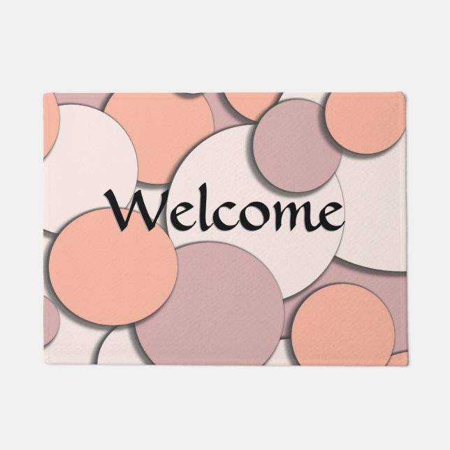 Melon Balls Design Monochrome Doormat (Front)