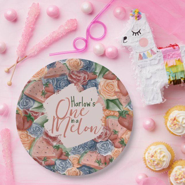 Melon Birthday - Summer vibes Birthday favor Paper Plates (Party)