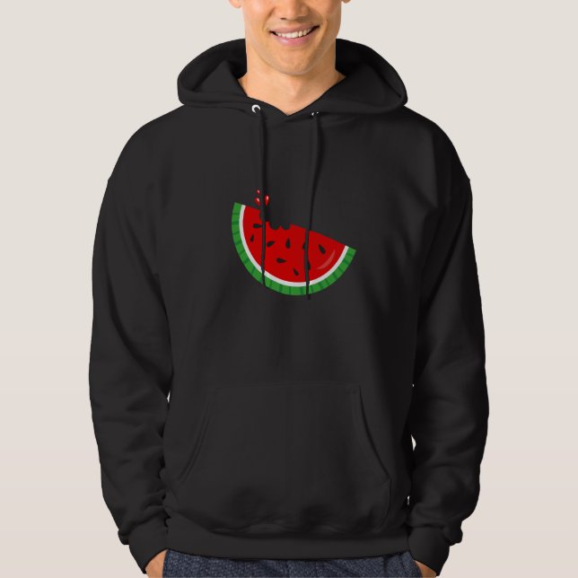 Melon Bite Summer Watermelon Fruit Melon Seed Bite Hoodie (Front)