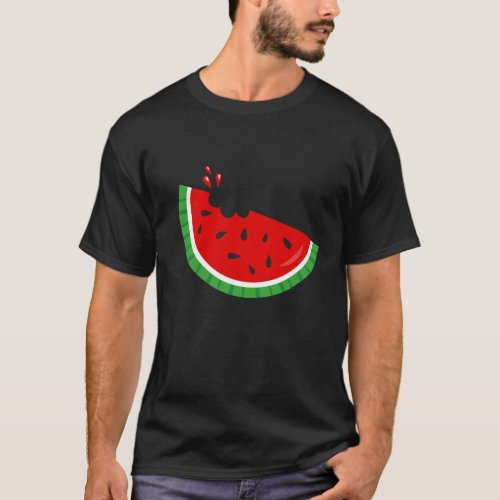 Melon Bite Summer Watermelon Fruit Melon Seed Bite T_Shirt