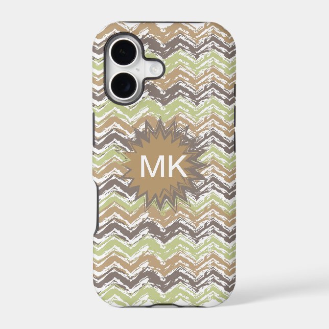 Melon Brandy Scribble ZigZag Pattern Iphone Case (Back)