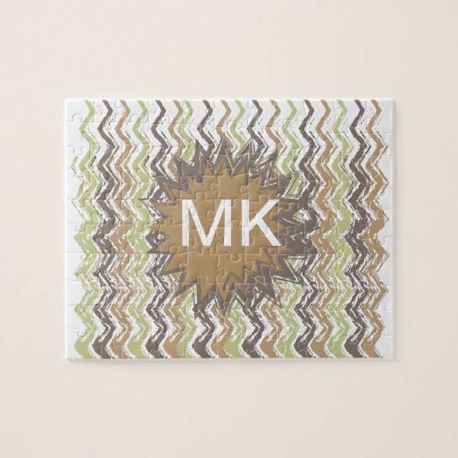 Melon Brandy Scribble ZigZag Pattern Jigsaw Puzzle (Horizontal)