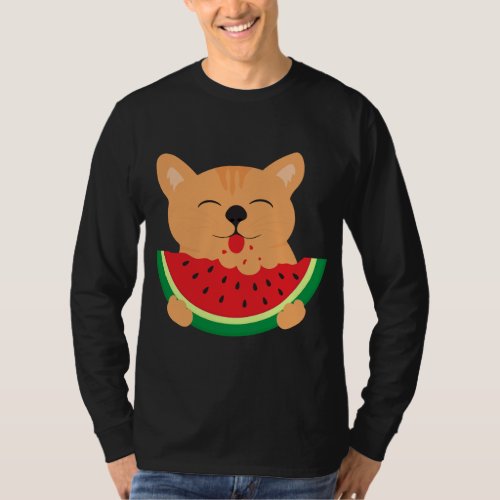 Melon Cat Animal Fruit Food Gift T_Shirt
