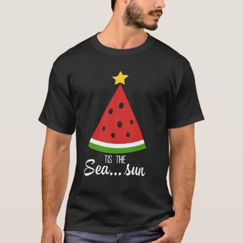 Melon Christmas Tree Tis The Sea T_Shirt