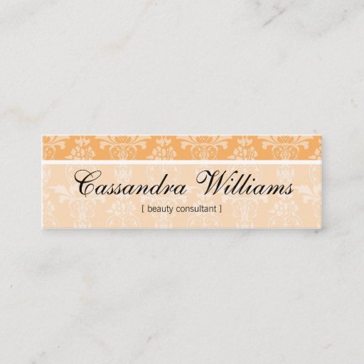 Customizable Melon Damask Beauty Micro Mini Business Cards
