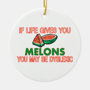 Melon Dyslexia Ceramic Ornament