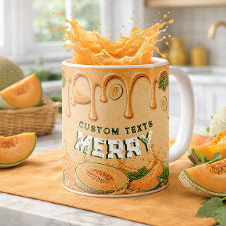 Melon Fruit Drip Art Vintage Garden Party Favor Coffee Mug