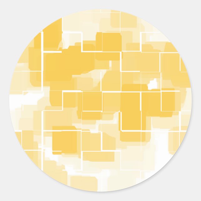 "Melon" Geometric Abstract Classic Round Sticker (Front)