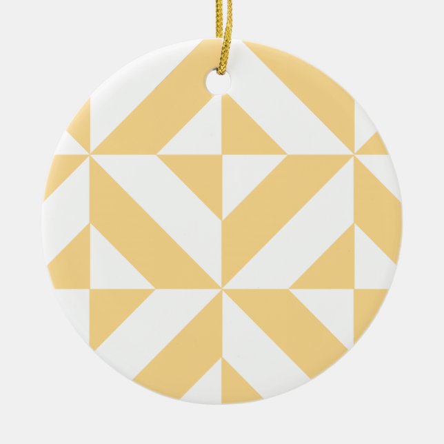 Melon Geometric Art Deco Ceramic Ornament (Front)