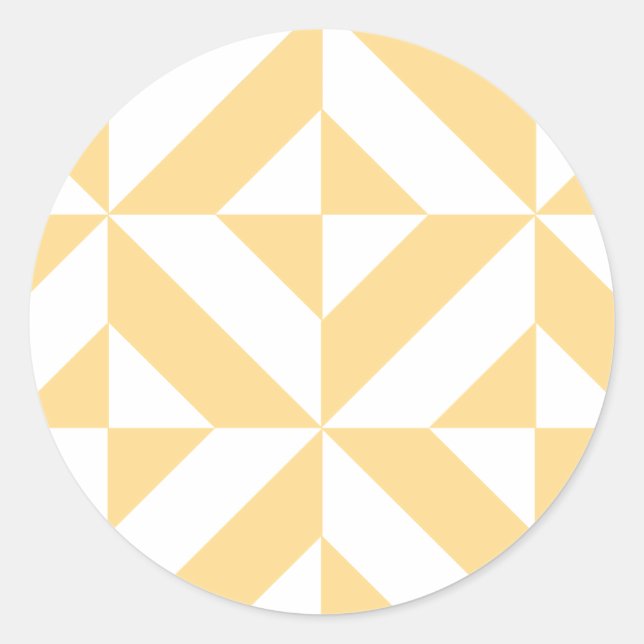 Melon Geometric Art Deco Classic Round Sticker (Front)