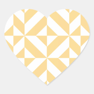 Melon Geometric Art Deco Heart Sticker