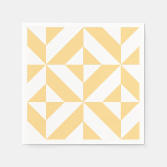 Melon Geometric Art Deco Napkins (Front)