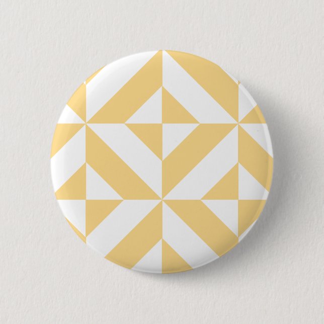 Melon Geometric Art Deco Pinback Button (Front)