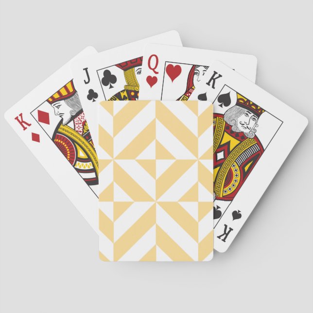 Melon Geometric Art Deco Poker Cards (Back)