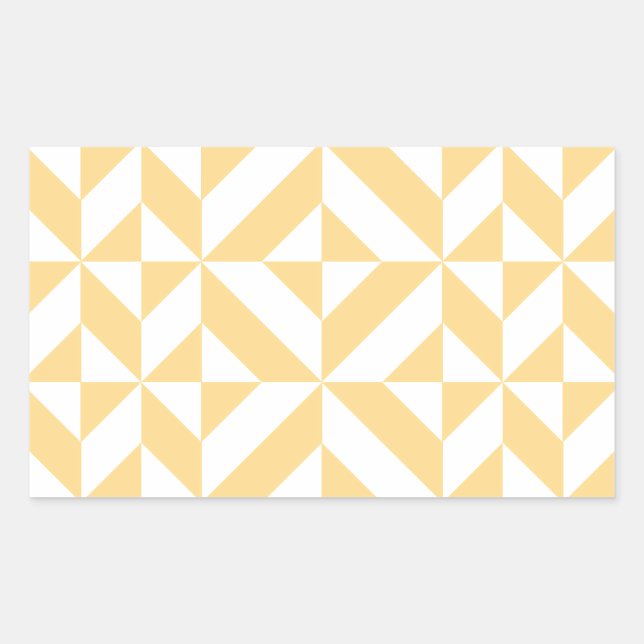 Melon Geometric Art Deco Rectangular Sticker (Front)