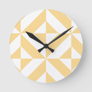 Melon Geometric Art Deco Round Clock