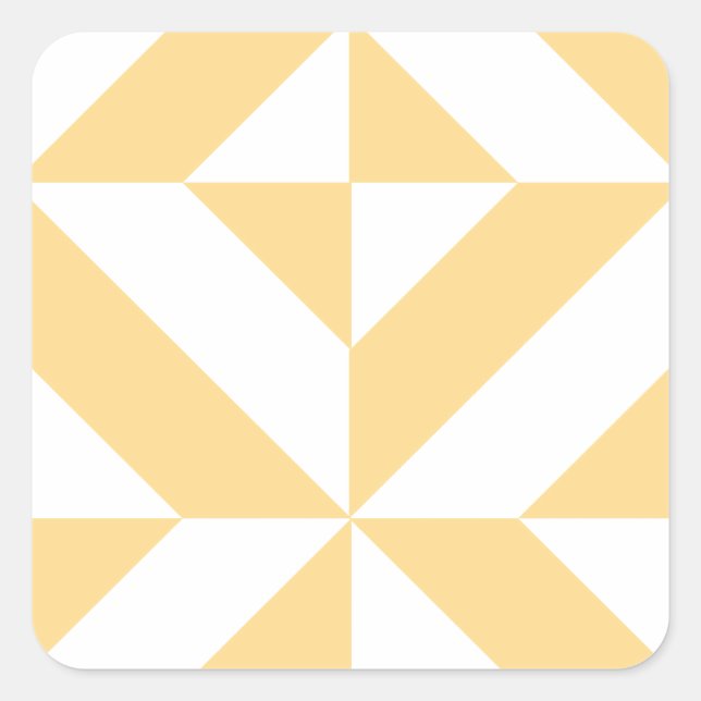 Melon Geometric Art Deco Square Sticker (Front)