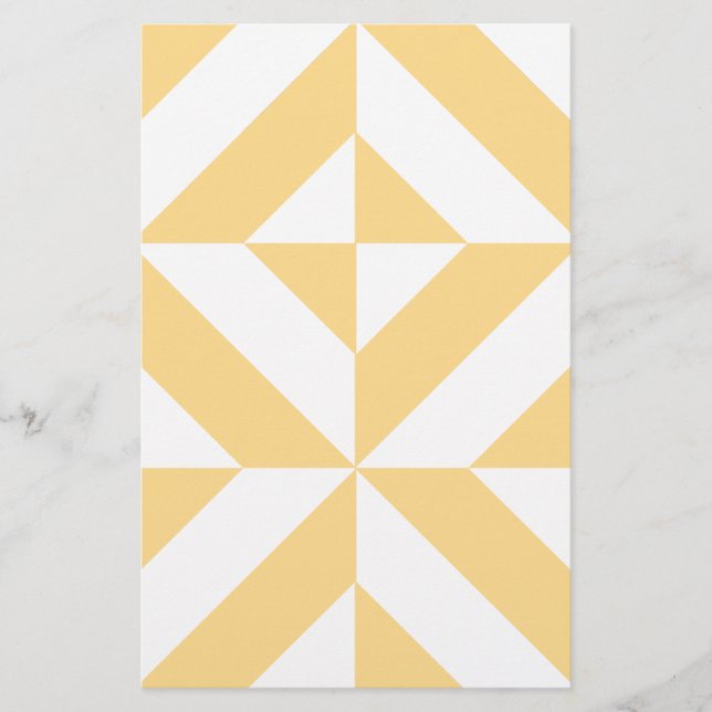 Melon Geometric Art Deco Stationery (Front)