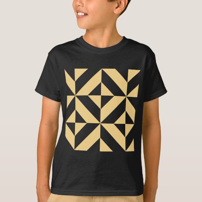Melon Geometric Art Deco T-Shirt (Front)